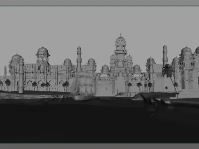 fort palace 3d set model 3D model