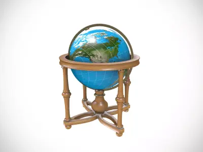 Globe  Low-poly 3D model