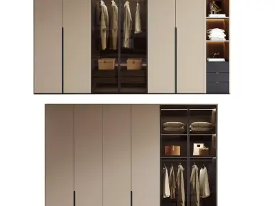 Modern Light Luxury Wardrobe Combination 3D Model 3D model