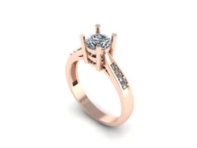 solitair ring for daimonds 3D print model