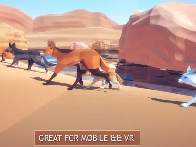 Poly Art Foxes Low-poly 3D model