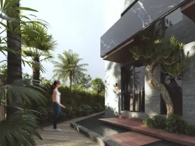 Modern villa exterior model 3D model