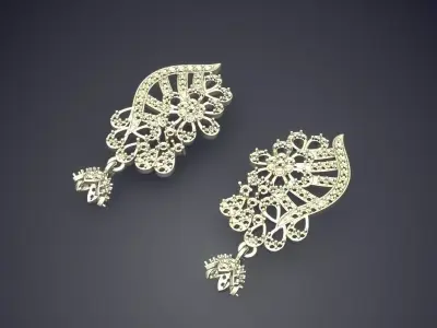 Very Detailed Luxury Earrings PE23 3D print model