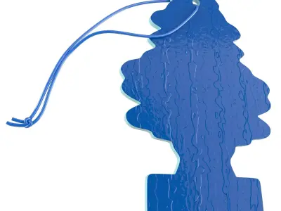 Paper Car Air Freshener blue 3D model