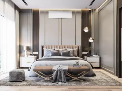 Master Bedroom with Living Room 3D model