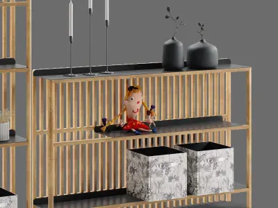 Decor Rack with decor Set 95 3D model