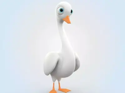 Cartoon Swan 3D model