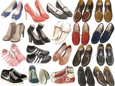 Big set of shoes 3D Model Pack