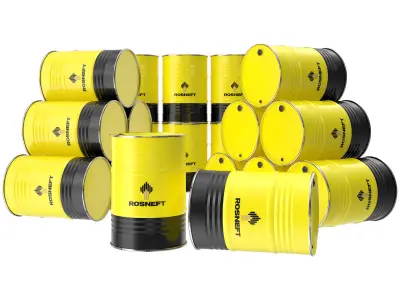 Set of Rosneft Lukoil Gazprom Total 3D model