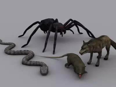 FANTASY ANIMALS PACK GAME READY ANIMATED MODELS Low-poly 3D model