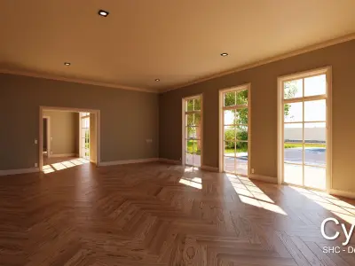 Classic villa 2021 Blender Eevee and Cycles 1 without furniture Low-poly 3D model