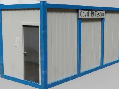 Covid-19 Testing Tent Area Low-poly 3D model