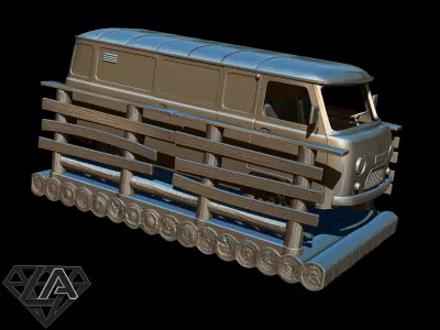 Exhibition - UAZ on a raft 3D print model