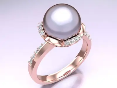 Pearl Ring - Womens Rings  -  N326501 3D print model