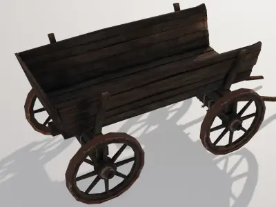 Medieval Wagon Low-poly 3D model