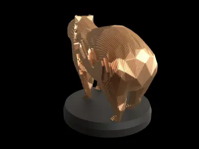 Parametric V Capybara Low-poly 3D model
