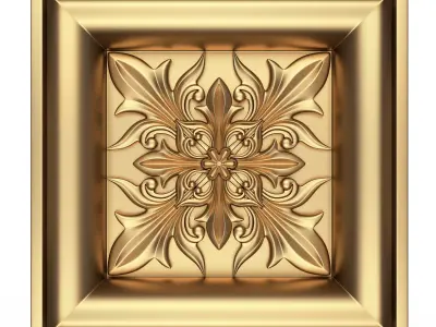 Carved Ceiling Tile 010 Low-poly 3D model