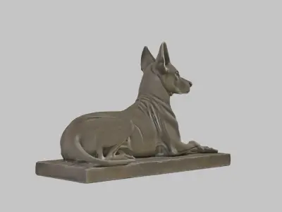 3D Model of a Noble Guardian Dog Statue Low-poly 3D model