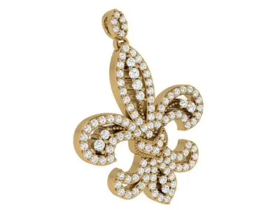 Fleur de Lis Diamond Pendant 3796 3D print model