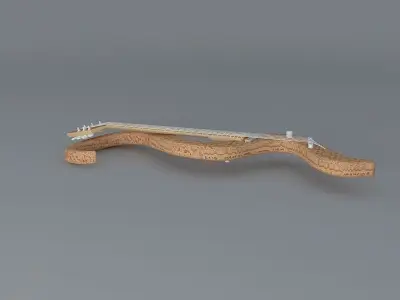 A snake shaped guitar Free 3D model