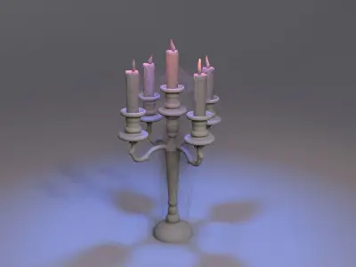 Old Candlestick 02 3D model