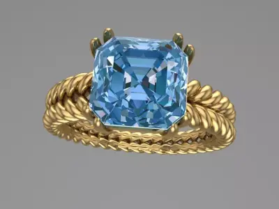 5 geram 2-ply engagement ring 2 Free 3D print model