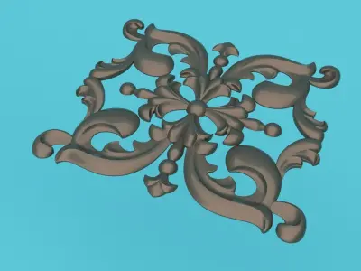 Molding central decor  Low-poly 3D model