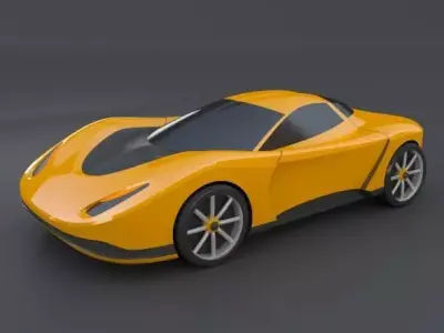 Yellow toy car concept 3D print model