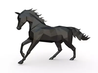 horse figure low poly 3D print model