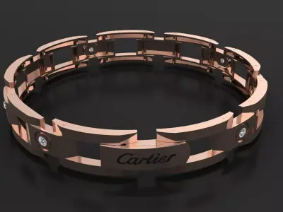 CARTIER BRACELET WITH THE STONES 3D PRINT MODEL 3D print model