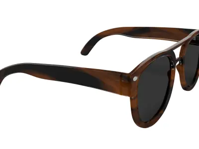 Stylish Eyewear Tortoise Shell Sunglasses  Low-poly 3D model
