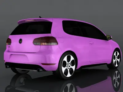 Volkswagen Golf GTI MK6 Low-poly 3D model