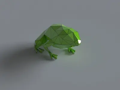 Frog lowpoly 3D print model polygonal Low-poly 3D model