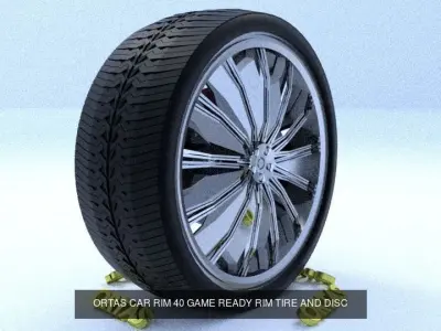 ORTAS CAR RIM 39-40 GAME READY RIM TIRE AND DISC 3D Model Pack