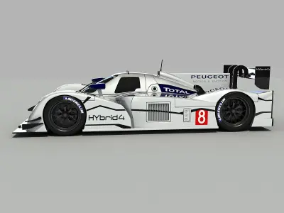 Peugeot 908 Hybrid4 Racecar 3D model