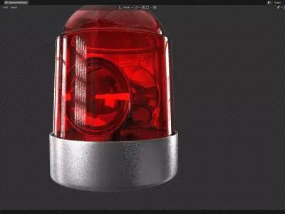 Warning Light PBR Low-poly 3D model