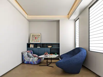 Contemporary Pop Art Minimalist Reading Corner 118 3D model