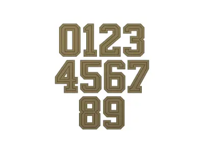 Stepped NBA font numbers miniset 3D print model