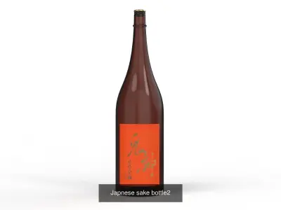 Japnese sake bottle set 3D Model Collection