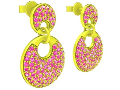 6087 Korean Luxury Diamond Earrings 3D print model