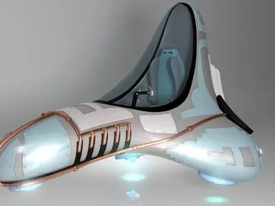 Flybs futuristic shoe with lights 3D model