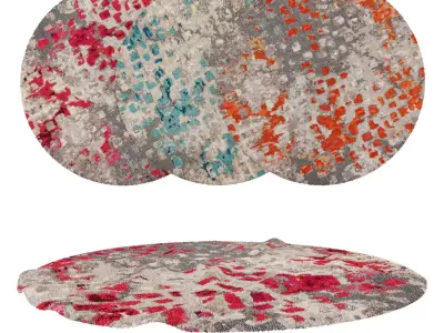 Round Rug Set 140 3D model