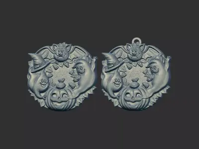 halloween bat ghost pumpkin funny model 3D print model