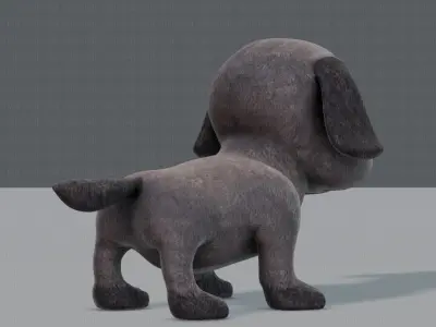 Dog base cartoonV06 Low-poly 3D model