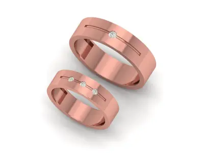 Band couple Ring 3D print model