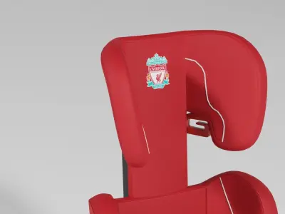 Red liverpool branded baby car seat S Low-poly 3D model