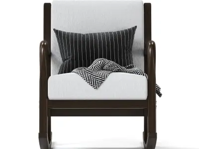 Rocking Chair Wooden High Resilience 3D model