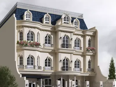 Fasade of Luxury Classic House 3D model