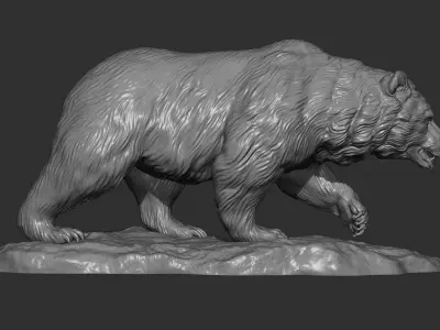 Bear walking 3D print model