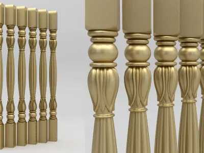 Carved Baluster 3D model get